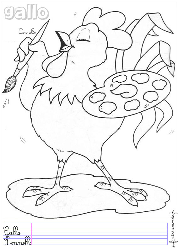 coloriage coq 2